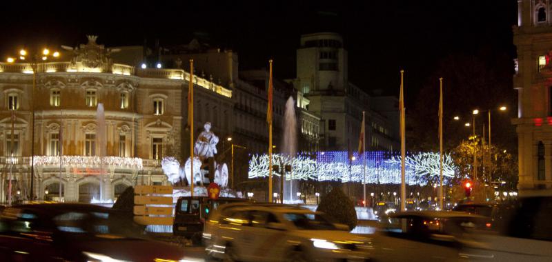 Iluminación navideña en la Plaza de Cibeles